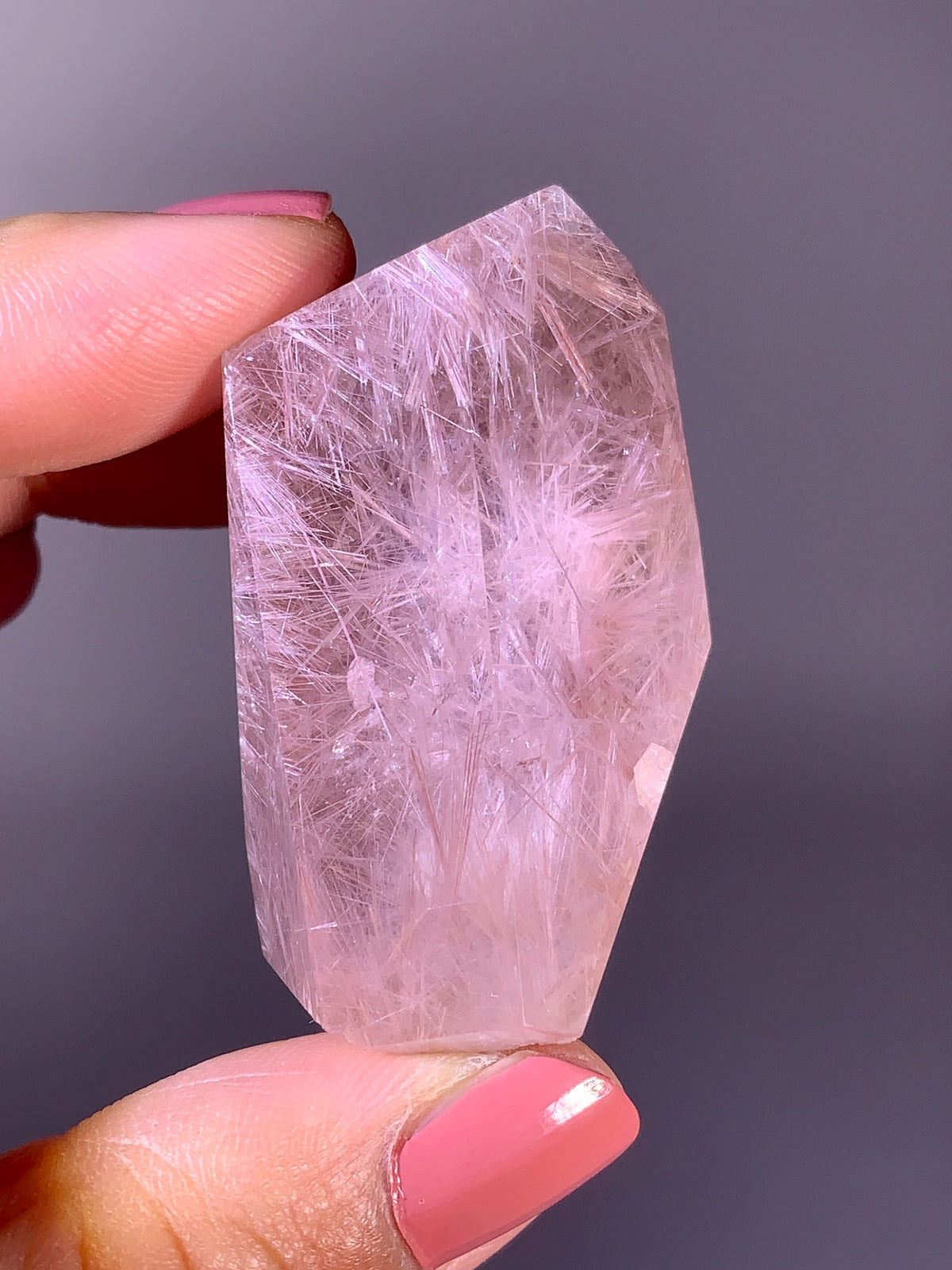 High-Grade Pink Rutile Quartz Polished Freeform | Brazilian Collector Specimen