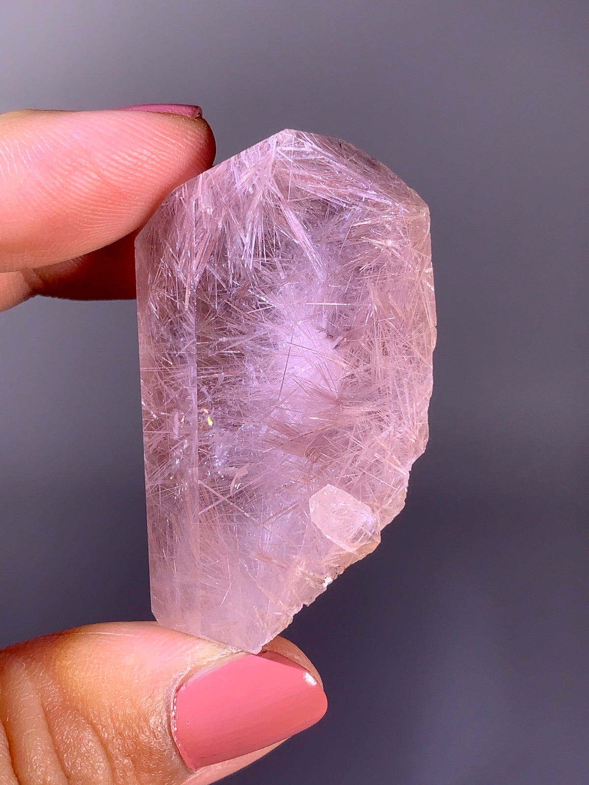High-Grade Pink Rutile Quartz Polished Freeform | Brazilian Collector Specimen