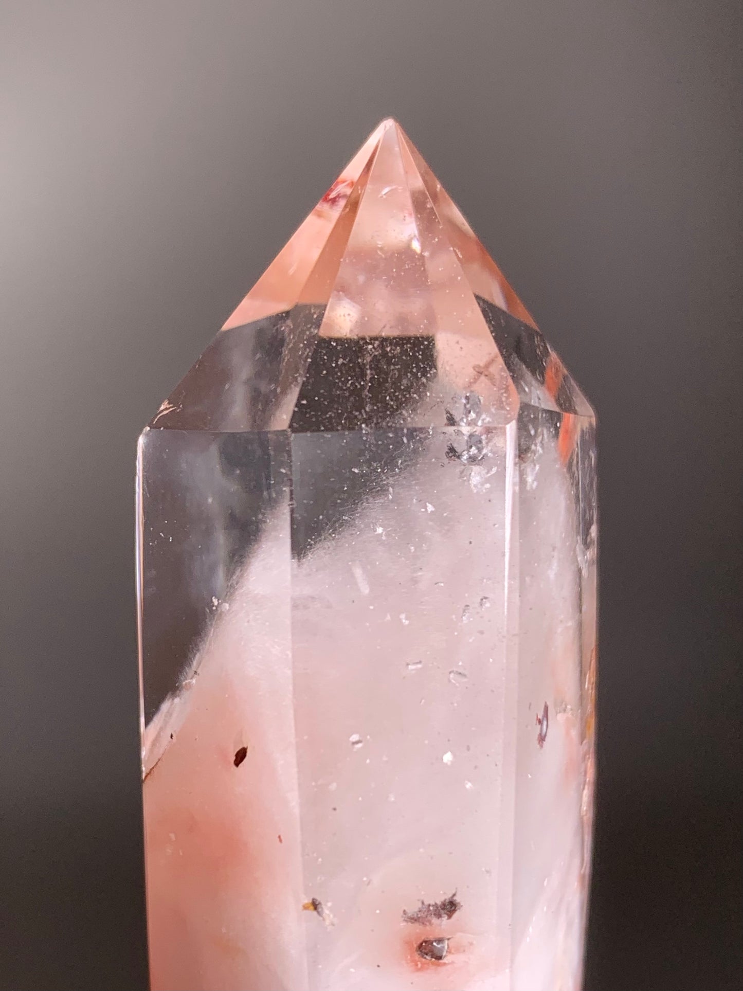 Rare Shiny Pink Amphibole with Multiple Tiny Manifestations Tower from Brazil – Collector’s Crystal