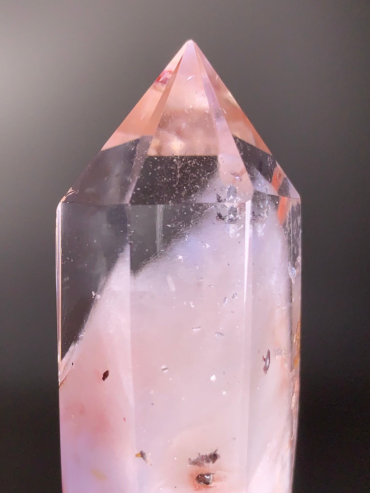 Rare Shiny Pink Amphibole with Multiple Tiny Manifestations Tower from Brazil – Collector’s Crystal