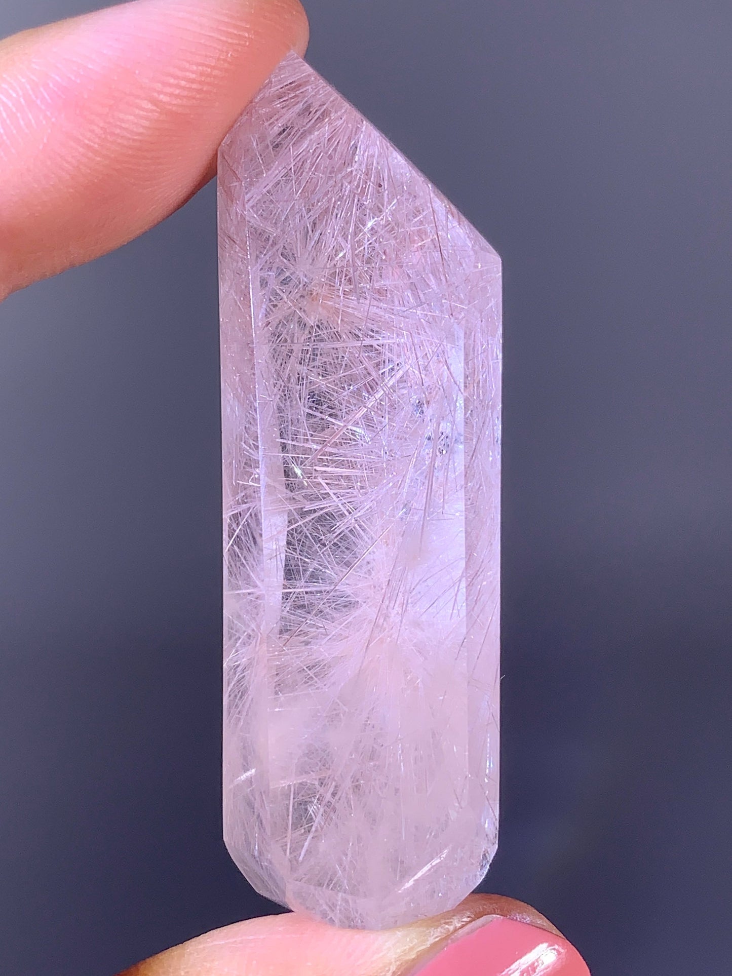 High-Grade Pink Rutile Flower Quartz Polished Tower | Brazilian Collector Specimen