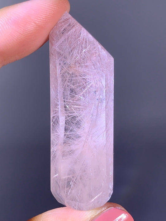 High-Grade Pink Rutile Flower Quartz Polished Tower | Brazilian Collector Specimen