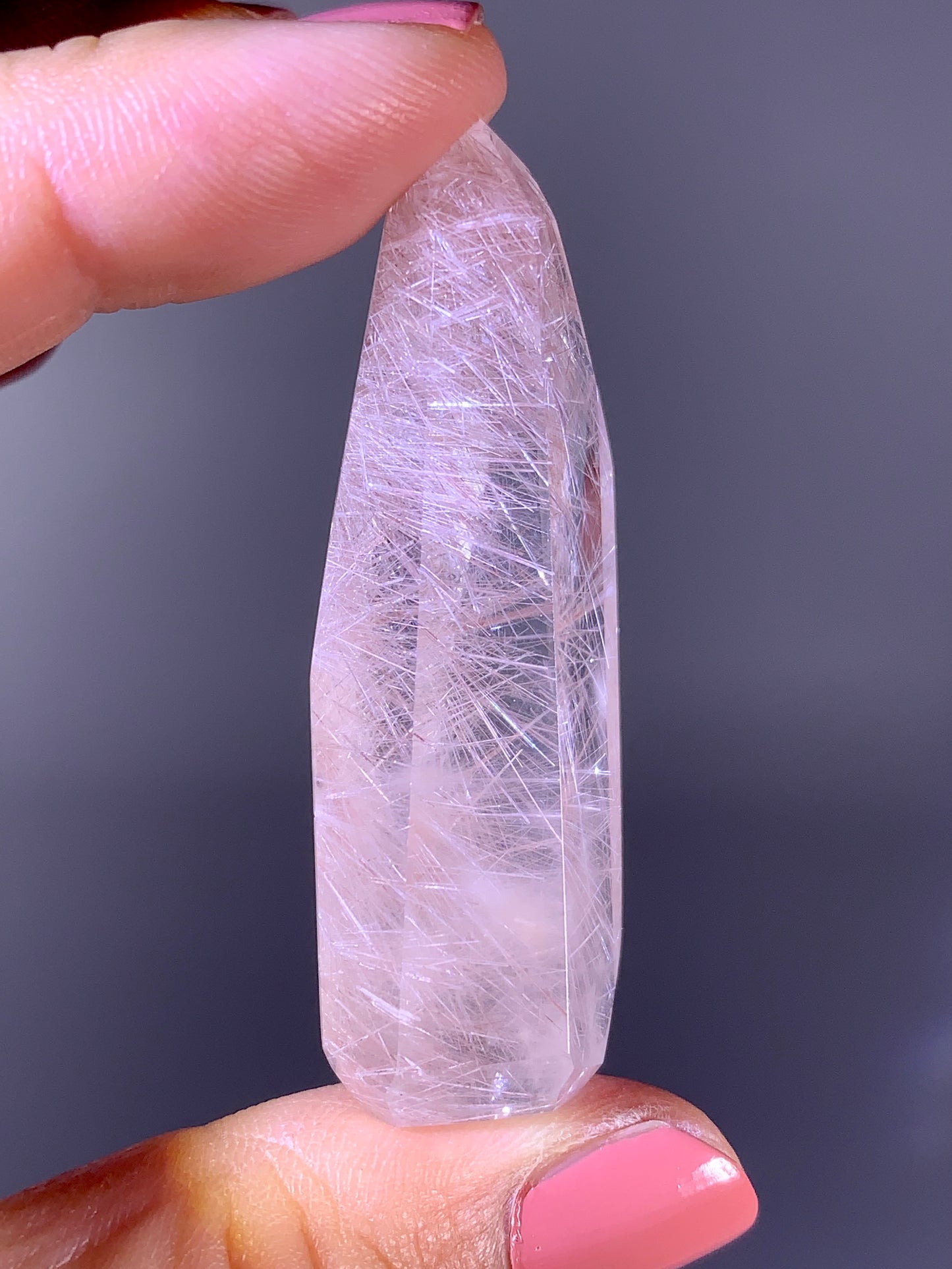 High-Grade Pink Rutile Flower Quartz Polished Tower | Brazilian Collector Specimen