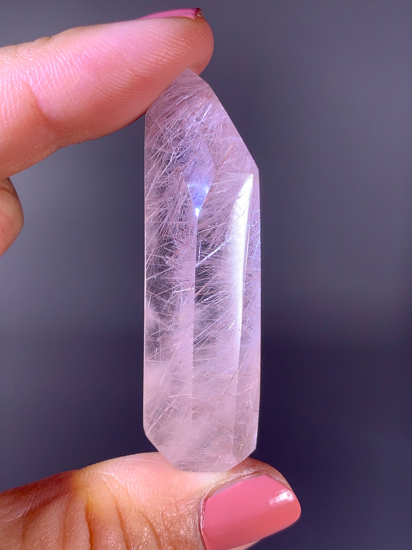 High-Grade Pink Rutile Flower Quartz Polished Tower | Brazilian Collector Specimen