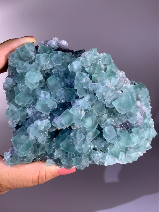 Rare Collector’s Grade Seafoam Green Octahedral Fluorite Mineral Specimen