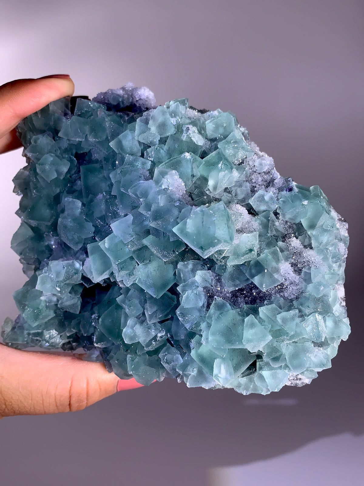 Rare Collector’s Grade Seafoam Green Octahedral Fluorite Mineral Specimen