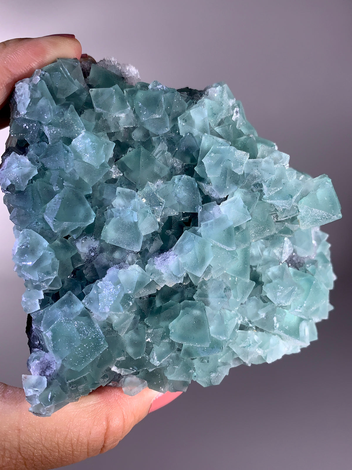 Rare Collector’s Grade Seafoam Green Octahedral Fluorite Mineral Specimen