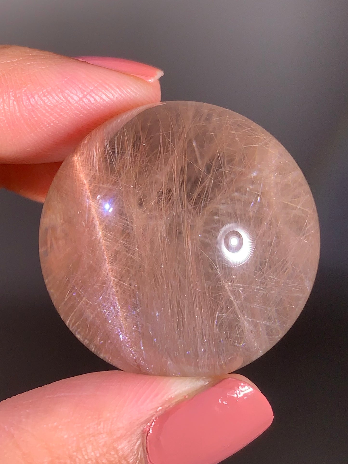 Collector’s Piece Top-Quality Rare Pink Rutile Quartz Sphere from Brazil – Rare Crystal