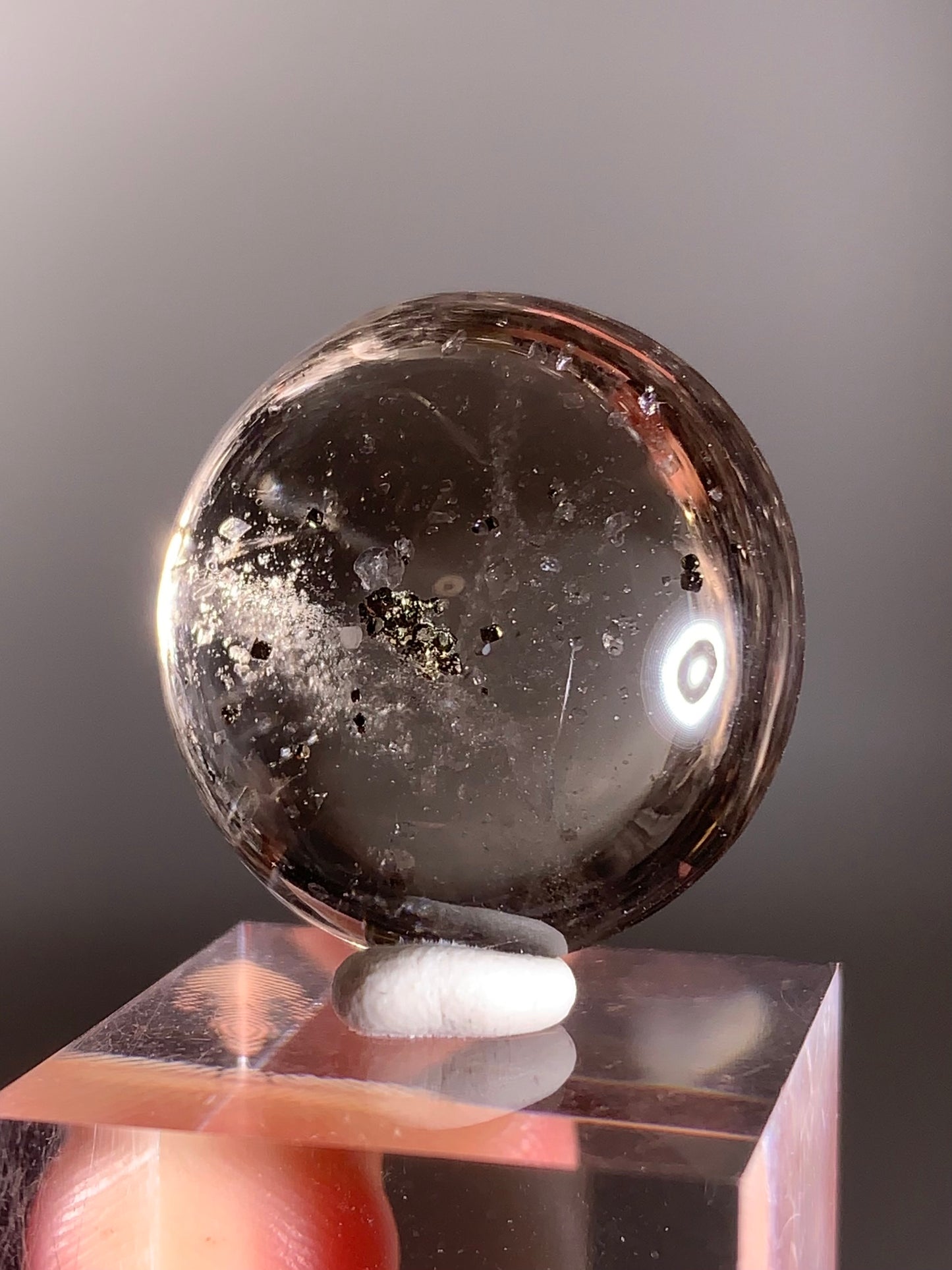 Pyrite and Manifestations in Smoky Quartz – Rare Collector’s Crystal from Brazil