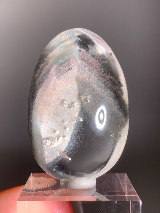 Unique Pink & Green Garden Layer with Multiple Tiny Manifestations Polished Quartz from Brazil – Rare Collector’s Crystal