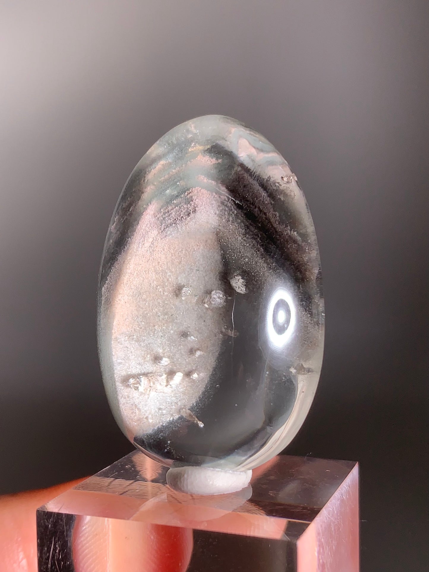 Unique Pink & Green Garden Layer with Multiple Tiny Manifestations Polished Quartz from Brazil – Rare Collector’s Crystal