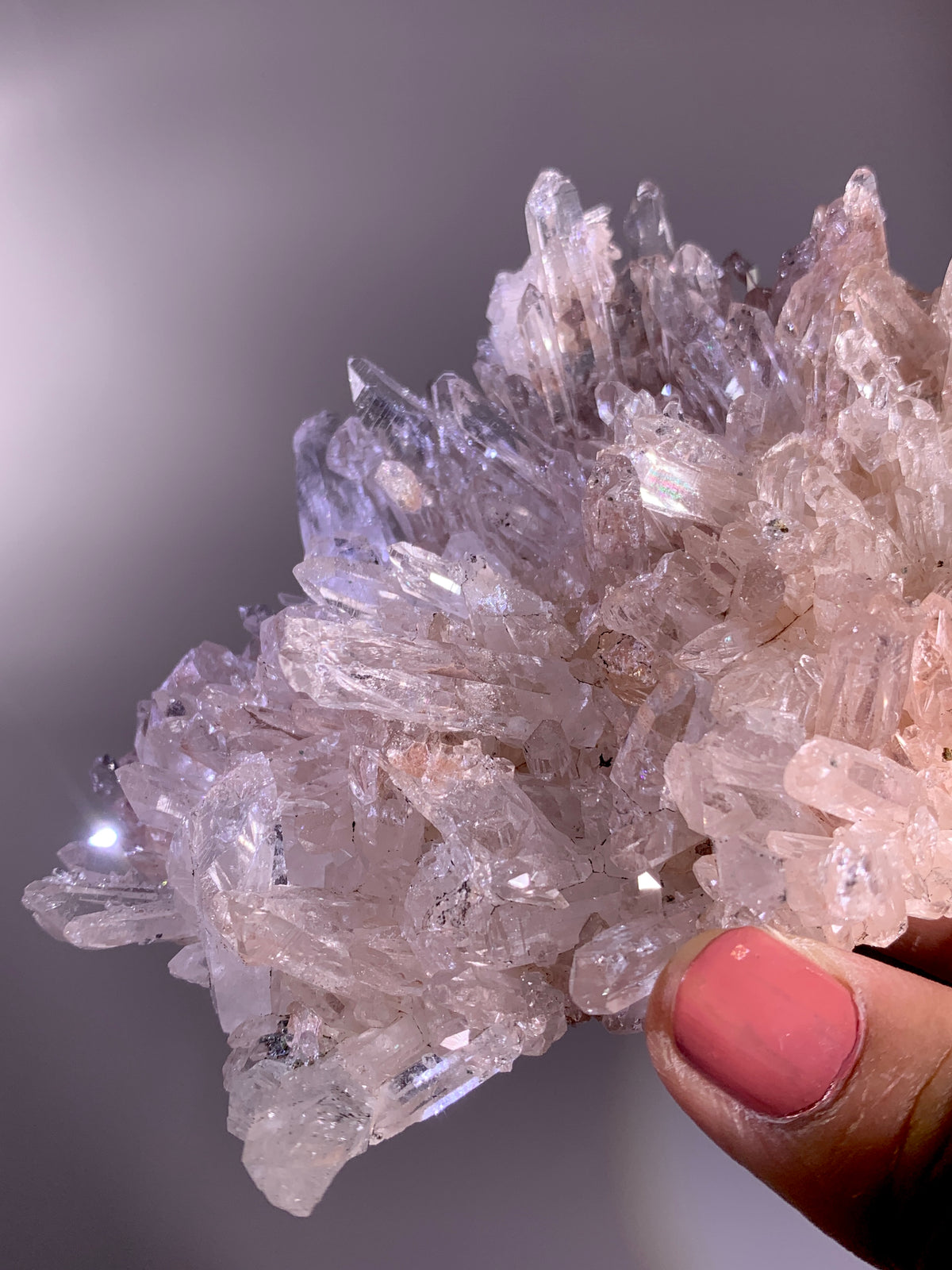 Pink Lemurian Quartz Cluster | High-Grade Colombian Collector Specimen
