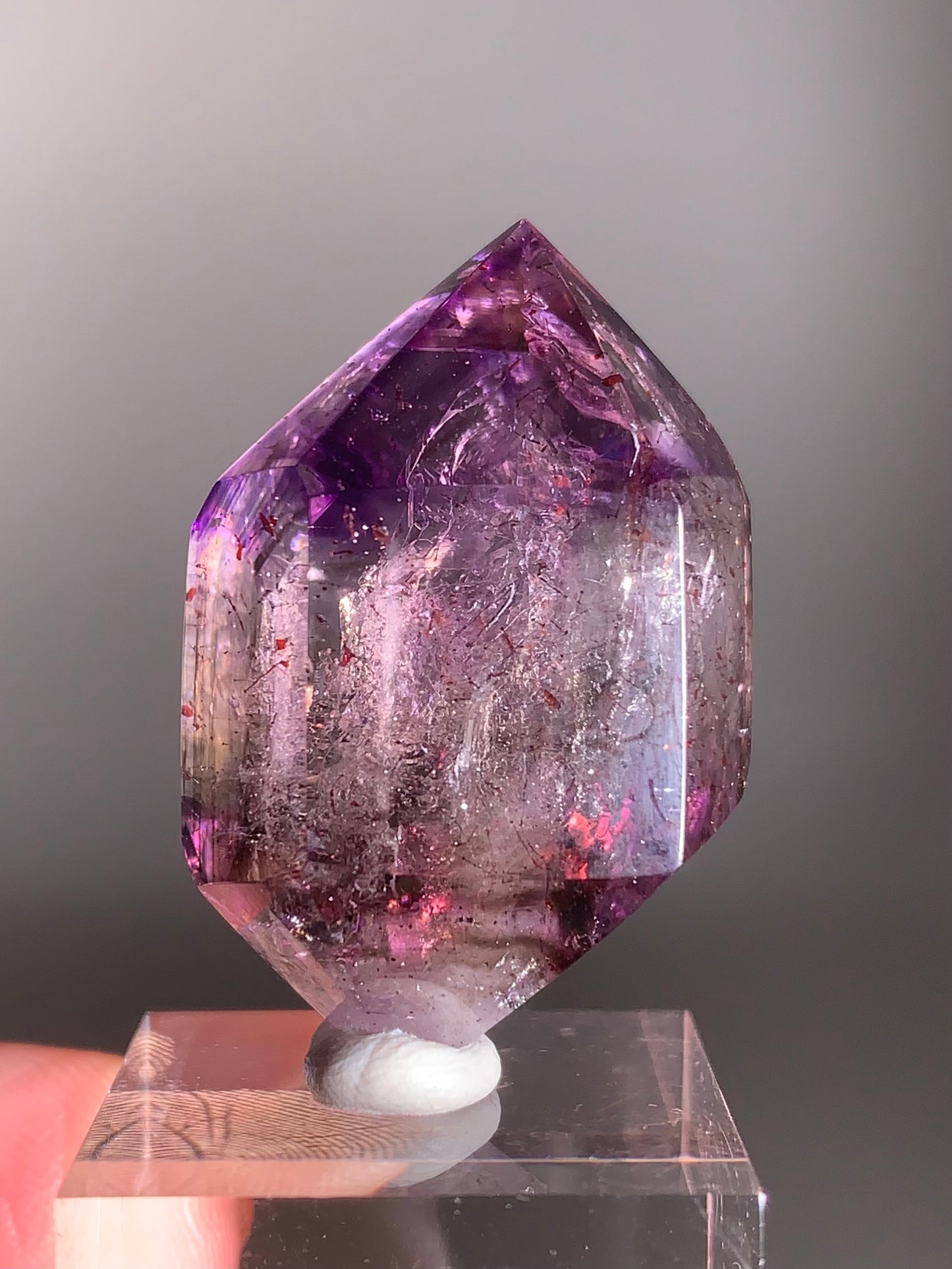 High-Quality Rare Super Seven Double-Terminated Polished Quartz – Collector’s Crystal from Brazil