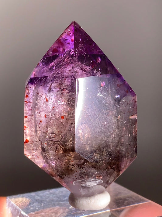 High-Quality Rare Super Seven Double-Terminated Polished Quartz – Collector’s Crystal from Brazil