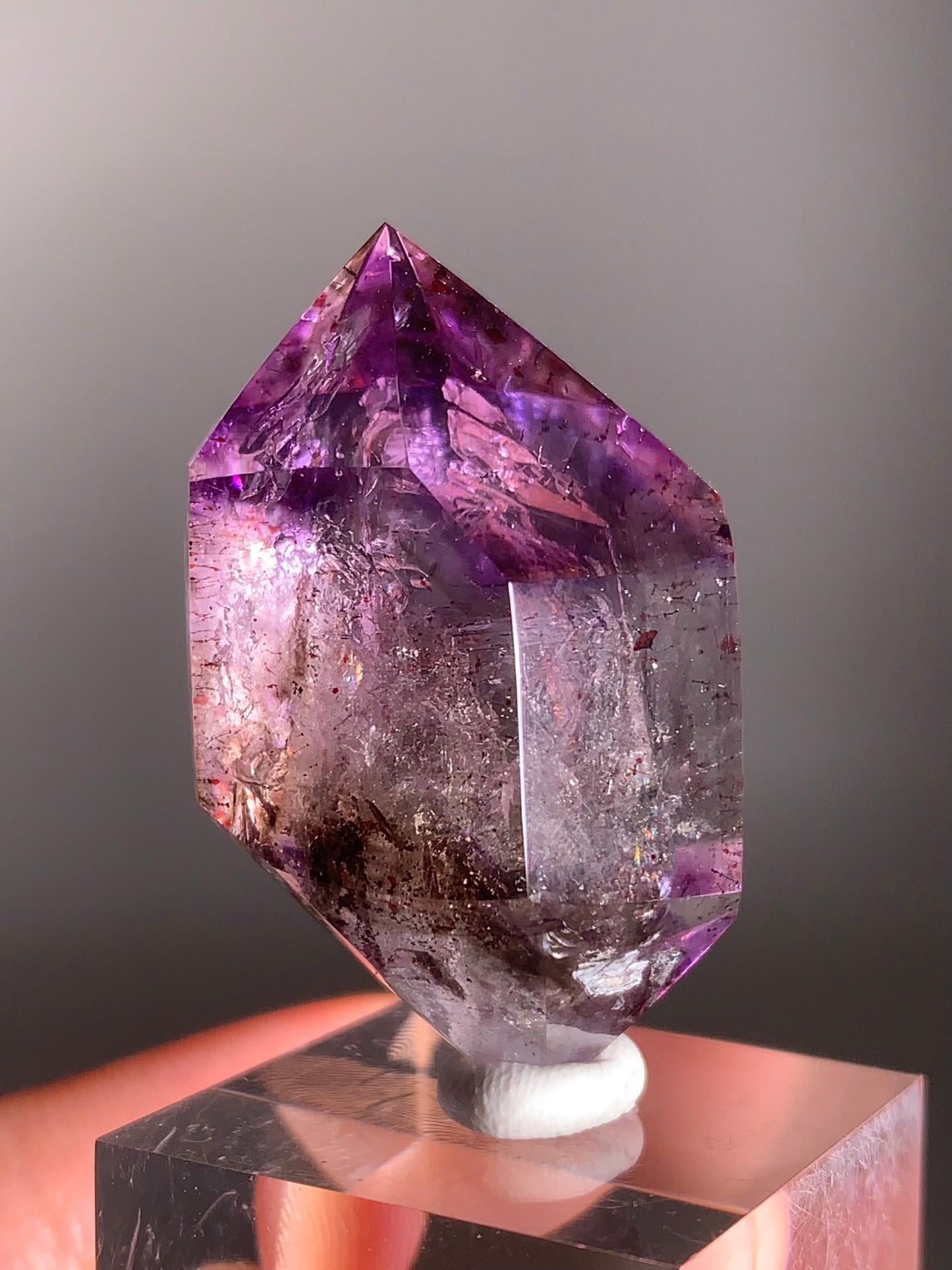 High-Quality Rare Super Seven Double-Terminated Polished Quartz – Collector’s Crystal from Brazil