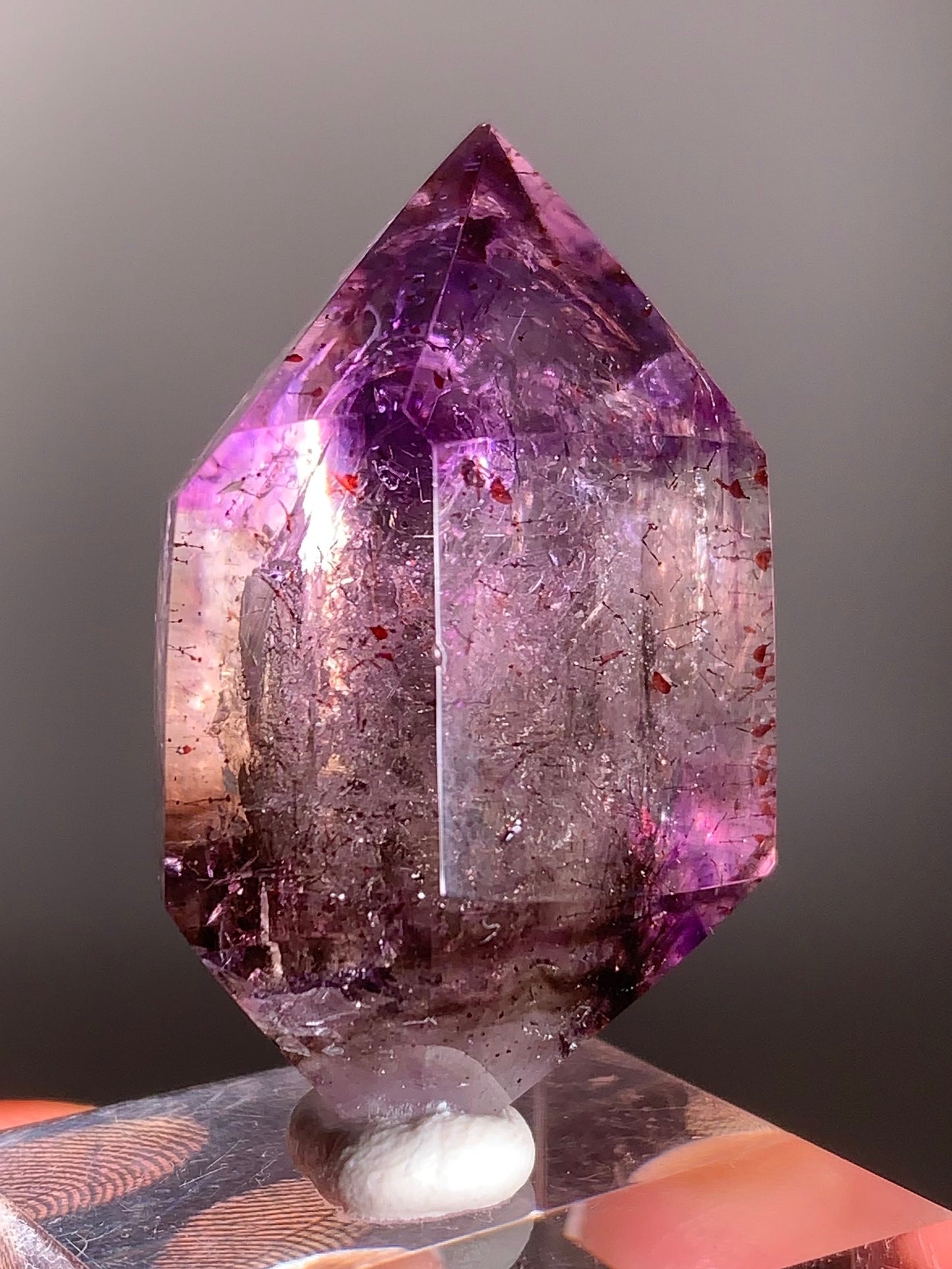 High-Quality Rare Super Seven Double-Terminated Polished Quartz – Collector’s Crystal from Brazil