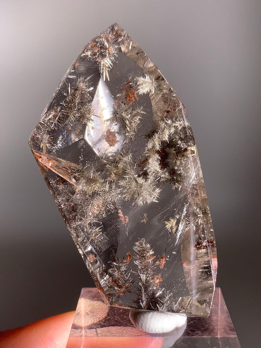 Rare Silver Flower Rutile Polished Freeform from Brazil – Collector’s Crystal