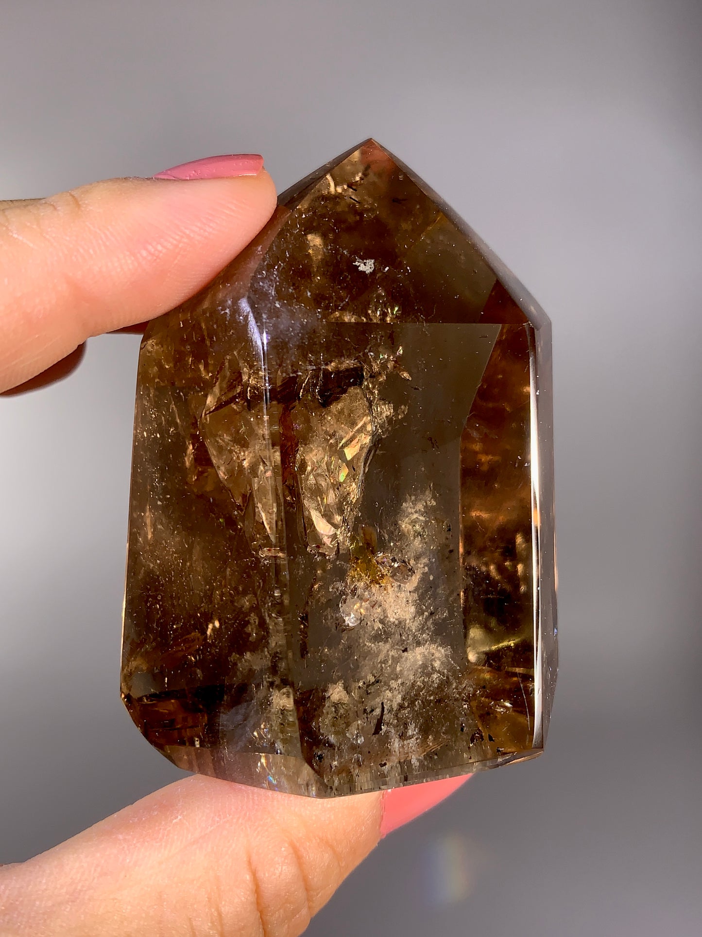 Large Quartz-in-Quartz Tower with Natural Rainbow & White Garden Quartz | Brazil