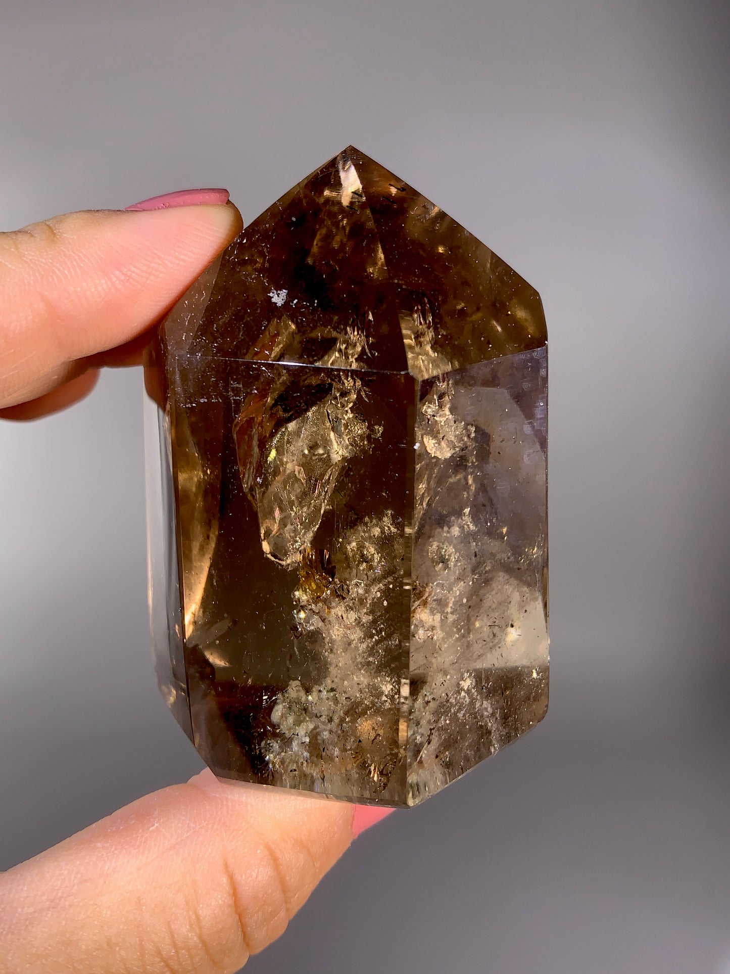 Large Quartz-in-Quartz Tower with Natural Rainbow & White Garden Quartz | Brazil