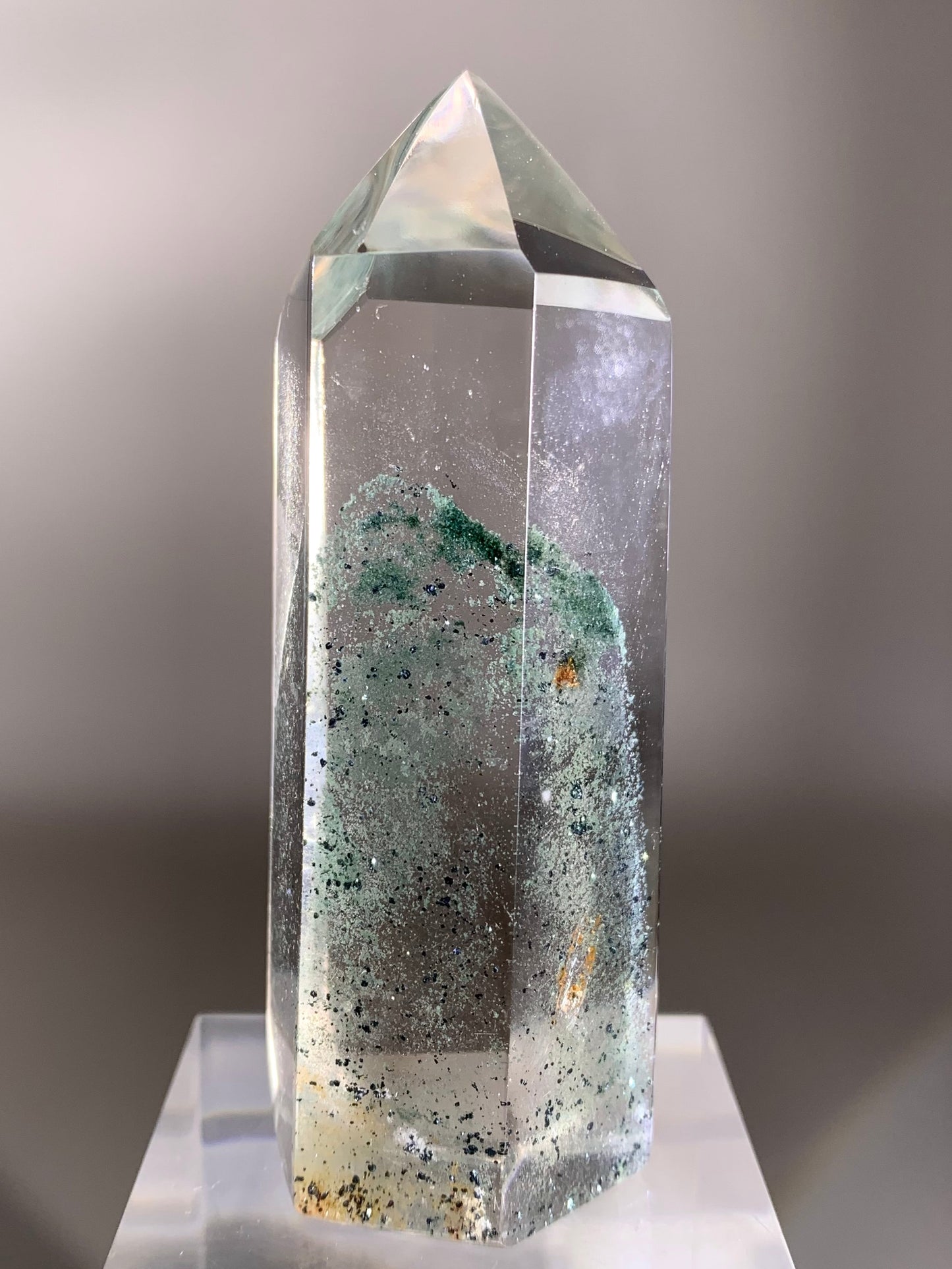 Rare Top-Grade Hematite in Quartz with Green Phantom – Collector’s Crystal from Madagascar