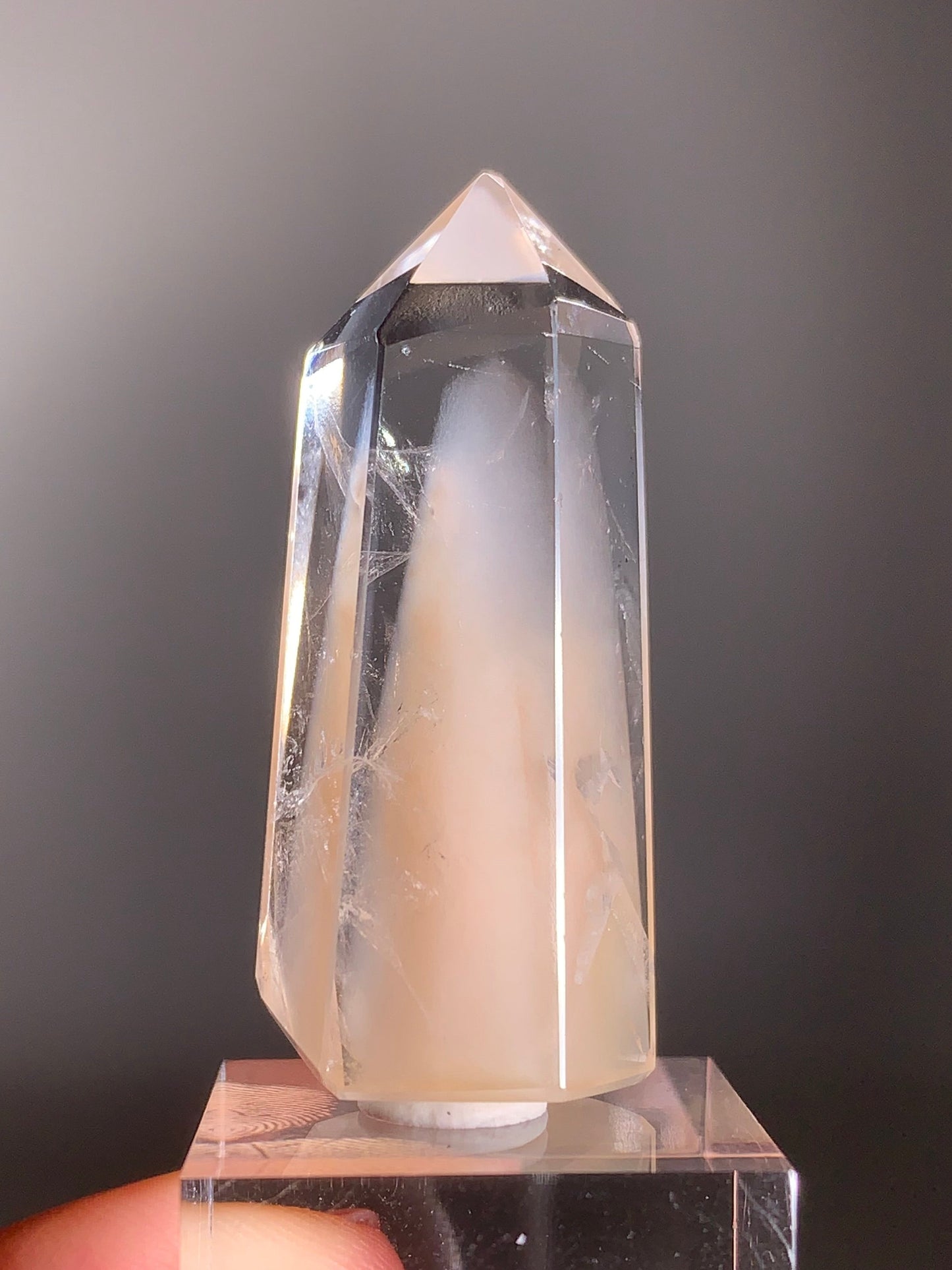 Rare Apricot Phantom Polished Tower from Brazil – Collector’s Crystal