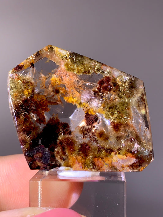 Collector’s Grade Rare Pink, Red & Gold Flower Rutile Garden Quartz Freeform | Brazil