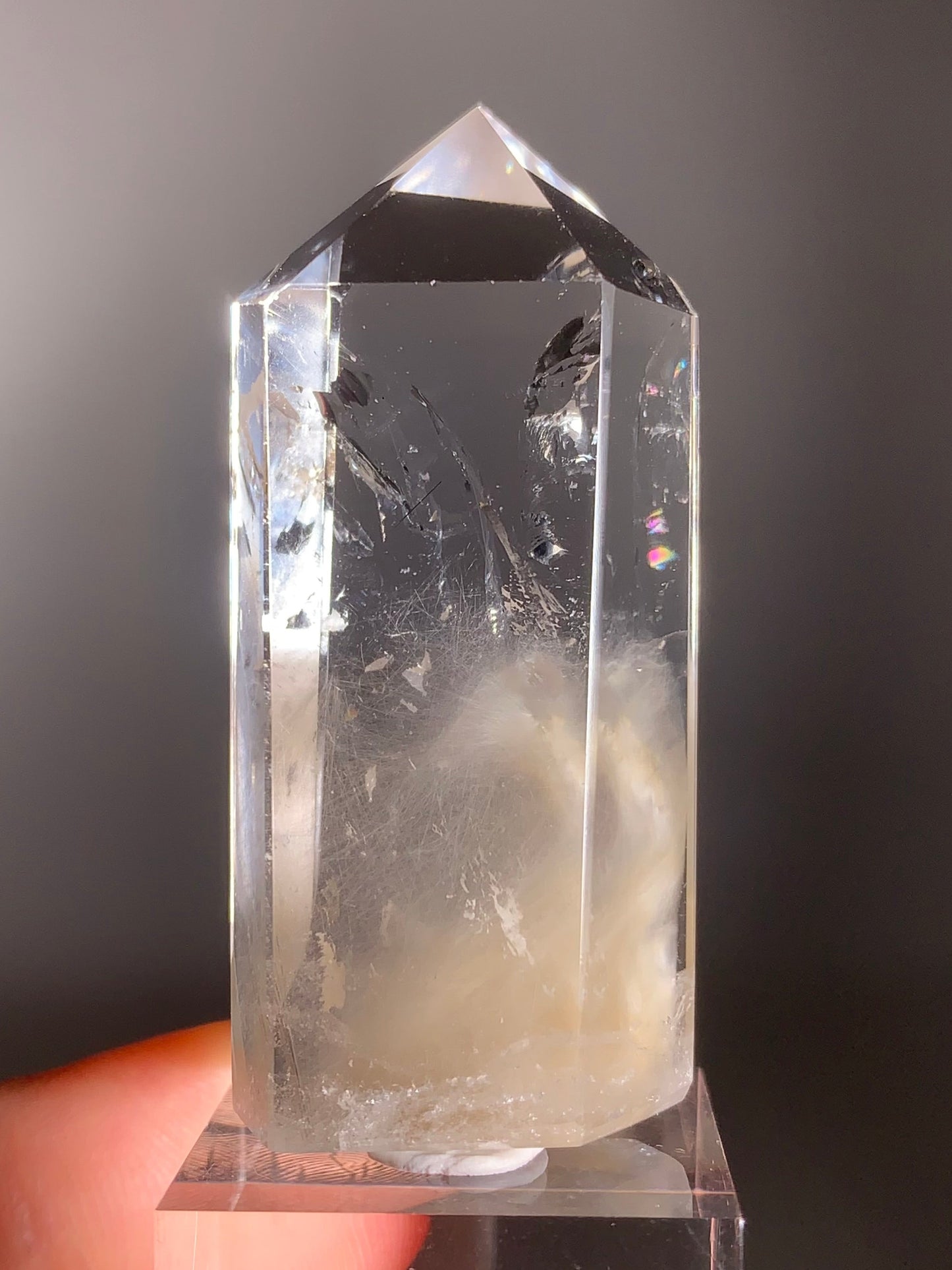 Rare Cream Amphibole Polished Tower from Brazil – Collector’s Crystal