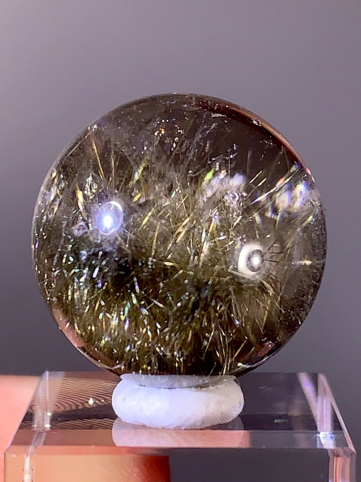 High-Quality Gold Rutile Quartz-in-Quartz Small Sphere | Brazil