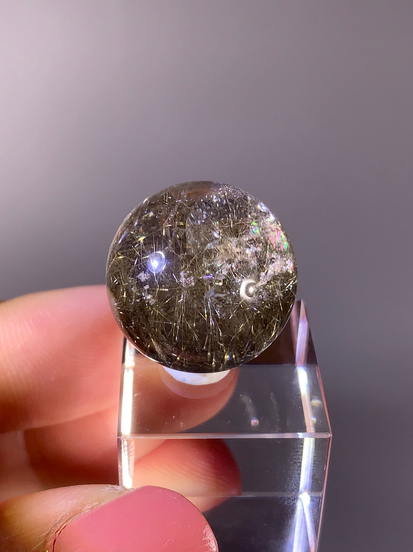 High-Quality Gold Rutile Quartz-in-Quartz Small Sphere | Brazil