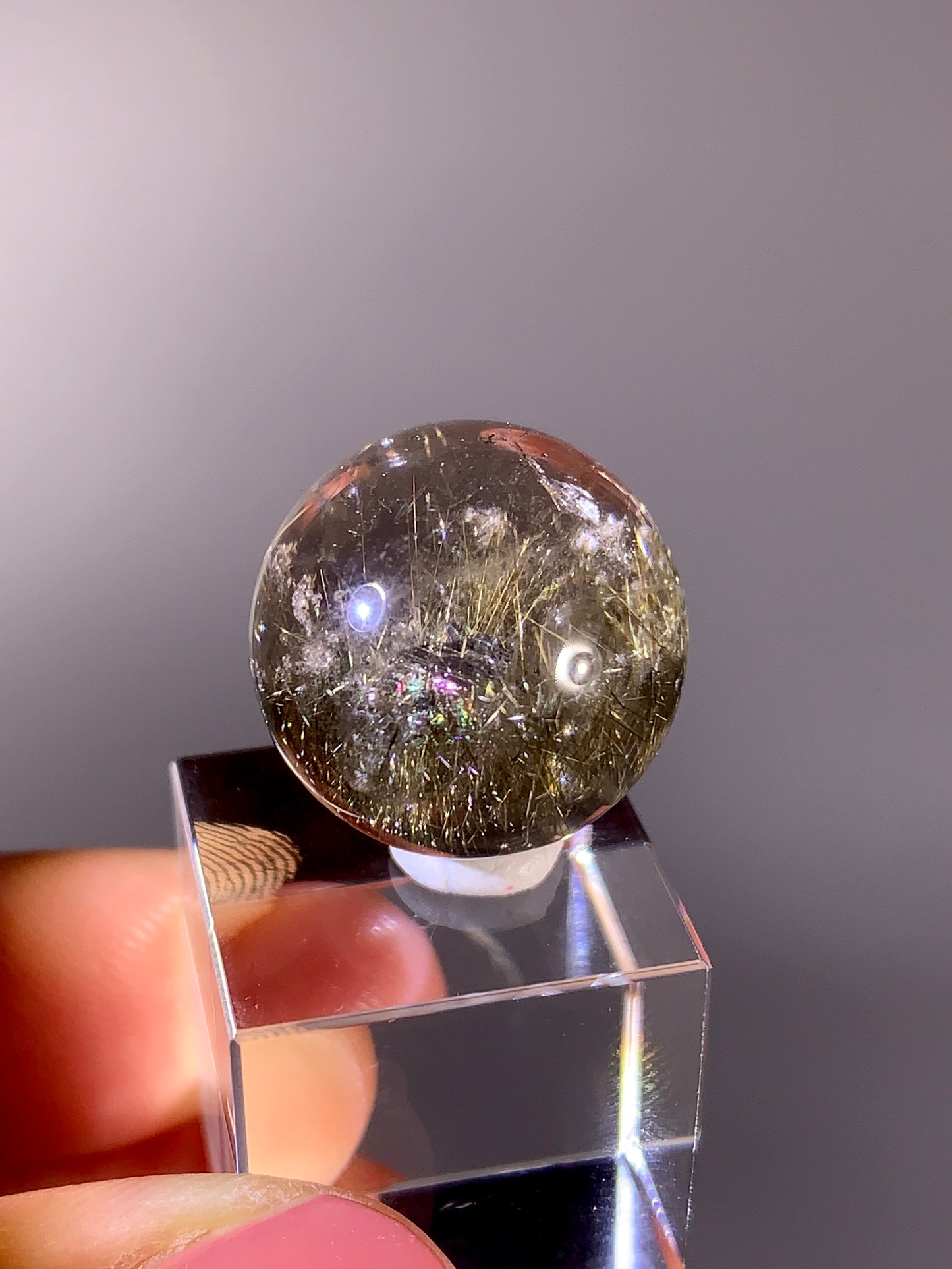 High-Quality Gold Rutile Quartz-in-Quartz Small Sphere | Brazil