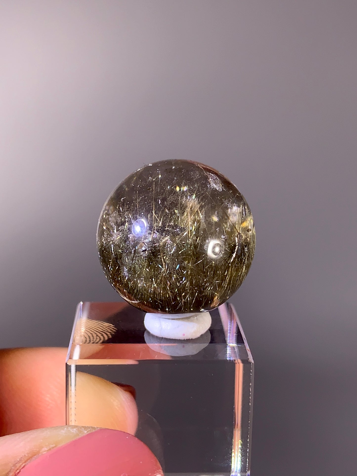 High-Quality Gold Rutile Quartz-in-Quartz Small Sphere | Brazil
