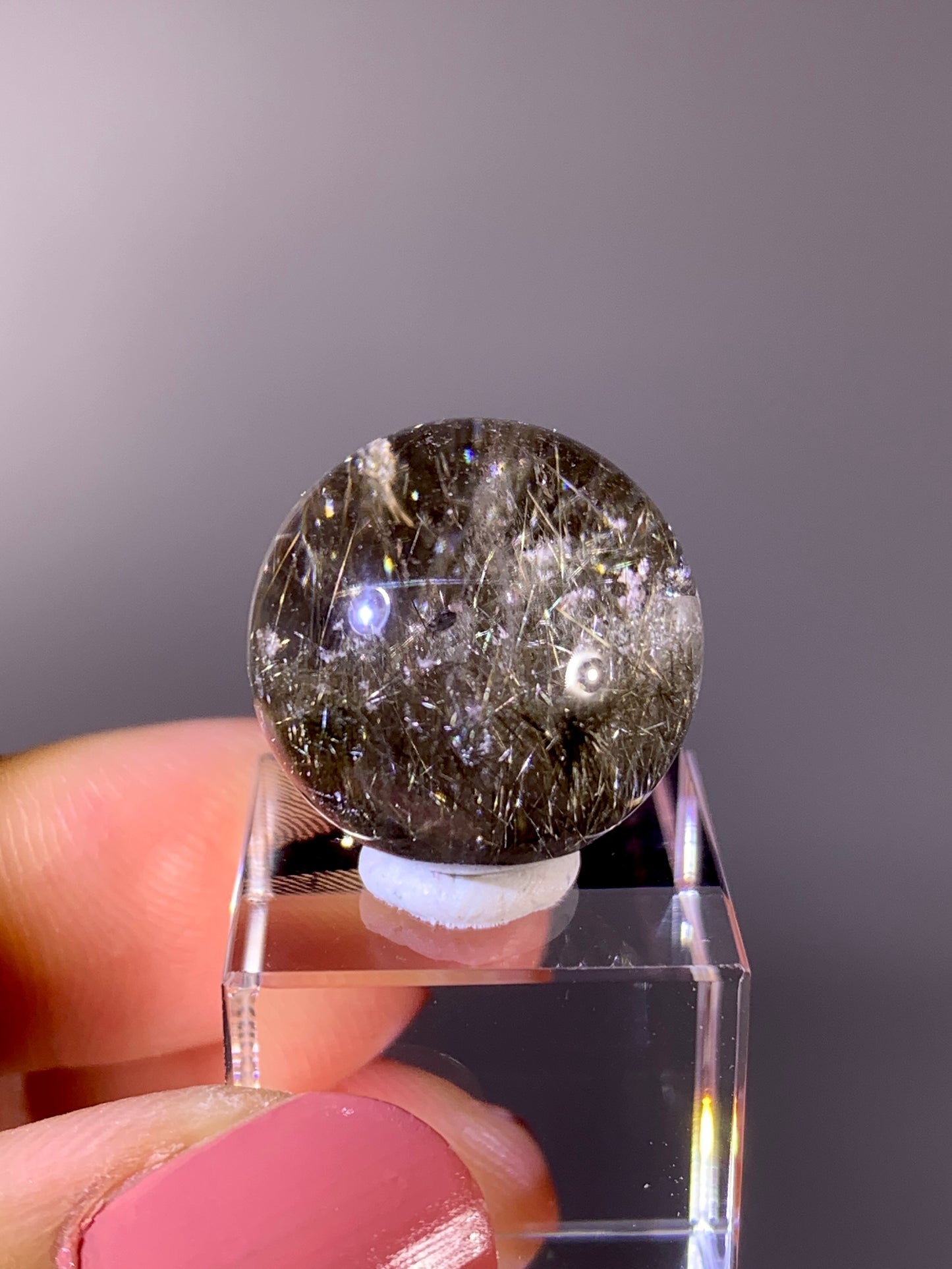 High-Quality Gold Rutile Quartz-in-Quartz Small Sphere | Brazil