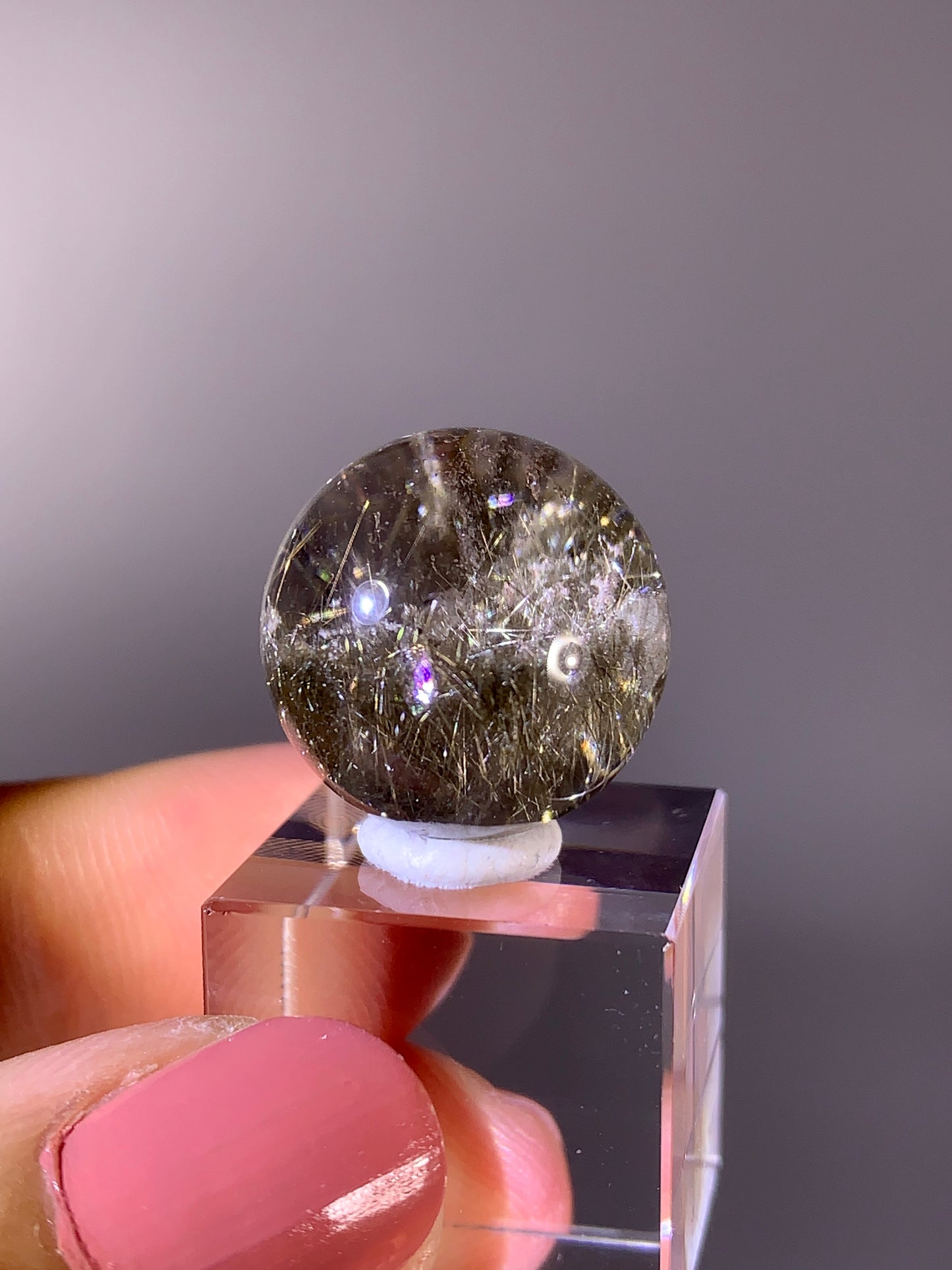 High-Quality Gold Rutile Quartz-in-Quartz Small Sphere | Brazil
