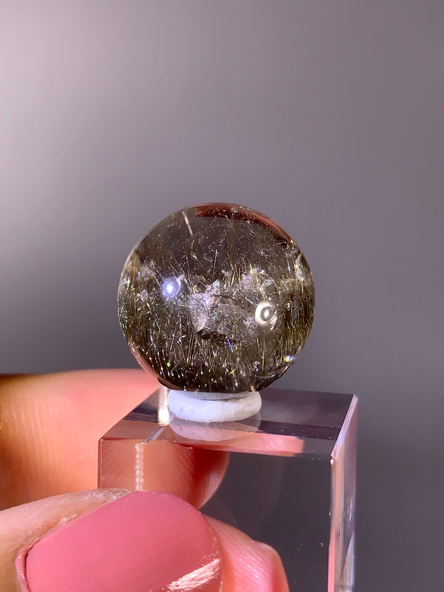 High-Quality Gold Rutile Quartz-in-Quartz Small Sphere | Brazil