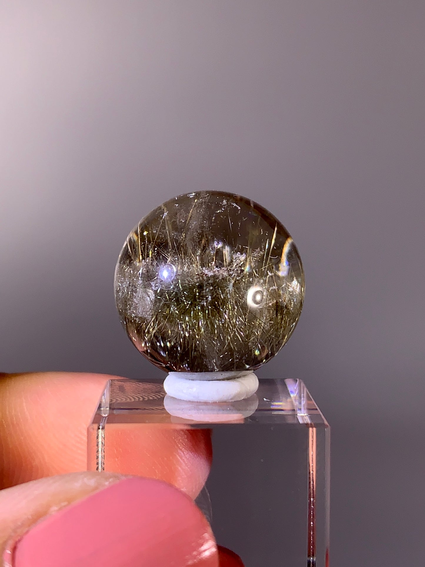 High-Quality Gold Rutile Quartz-in-Quartz Small Sphere | Brazil