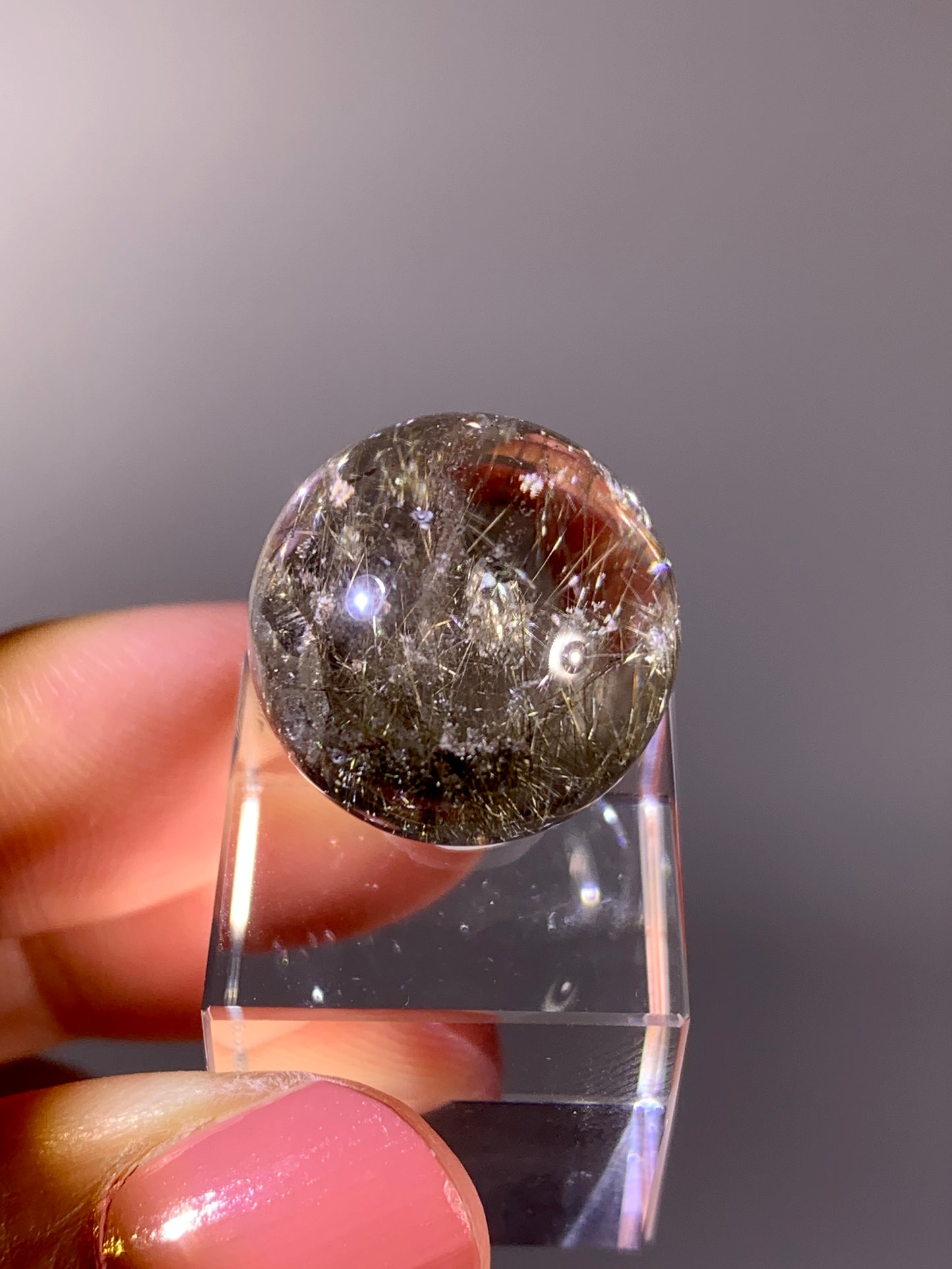 High-Quality Gold Rutile Quartz-in-Quartz Small Sphere | Brazil