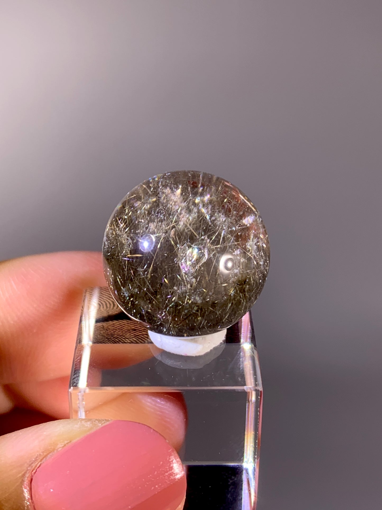 High-Quality Gold Rutile Quartz-in-Quartz Small Sphere | Brazil