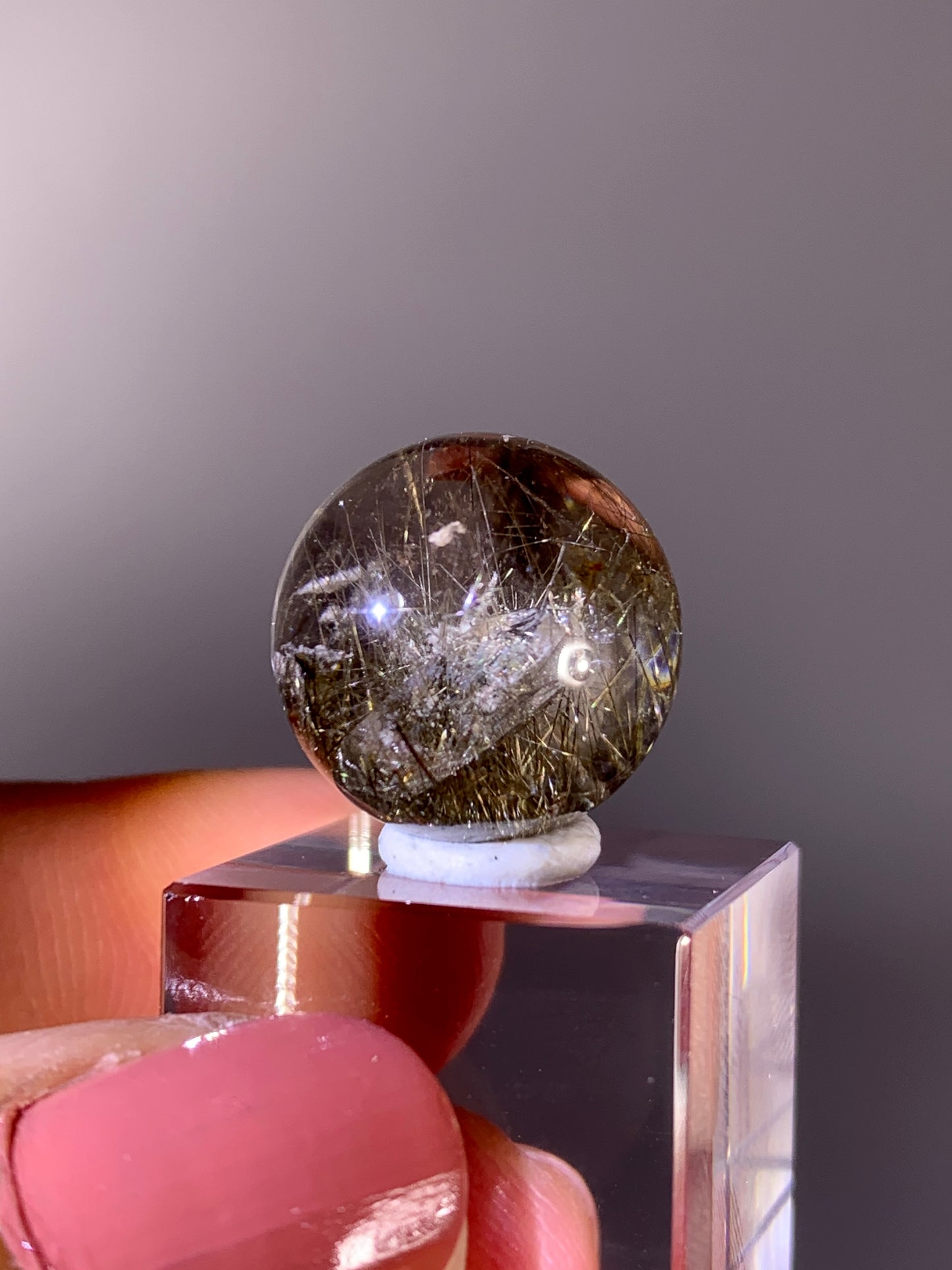 High-Quality Gold Rutile Quartz-in-Quartz Small Sphere | Brazil