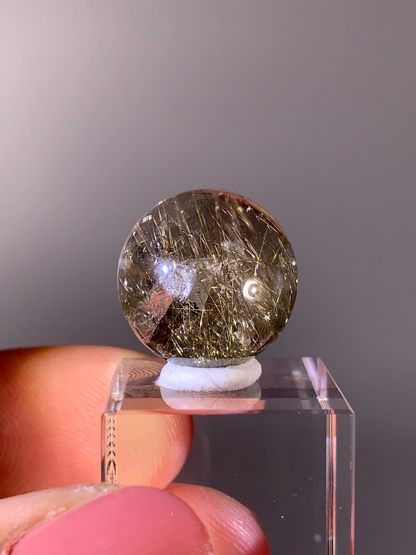 High-Quality Gold Rutile Quartz-in-Quartz Small Sphere | Brazil
