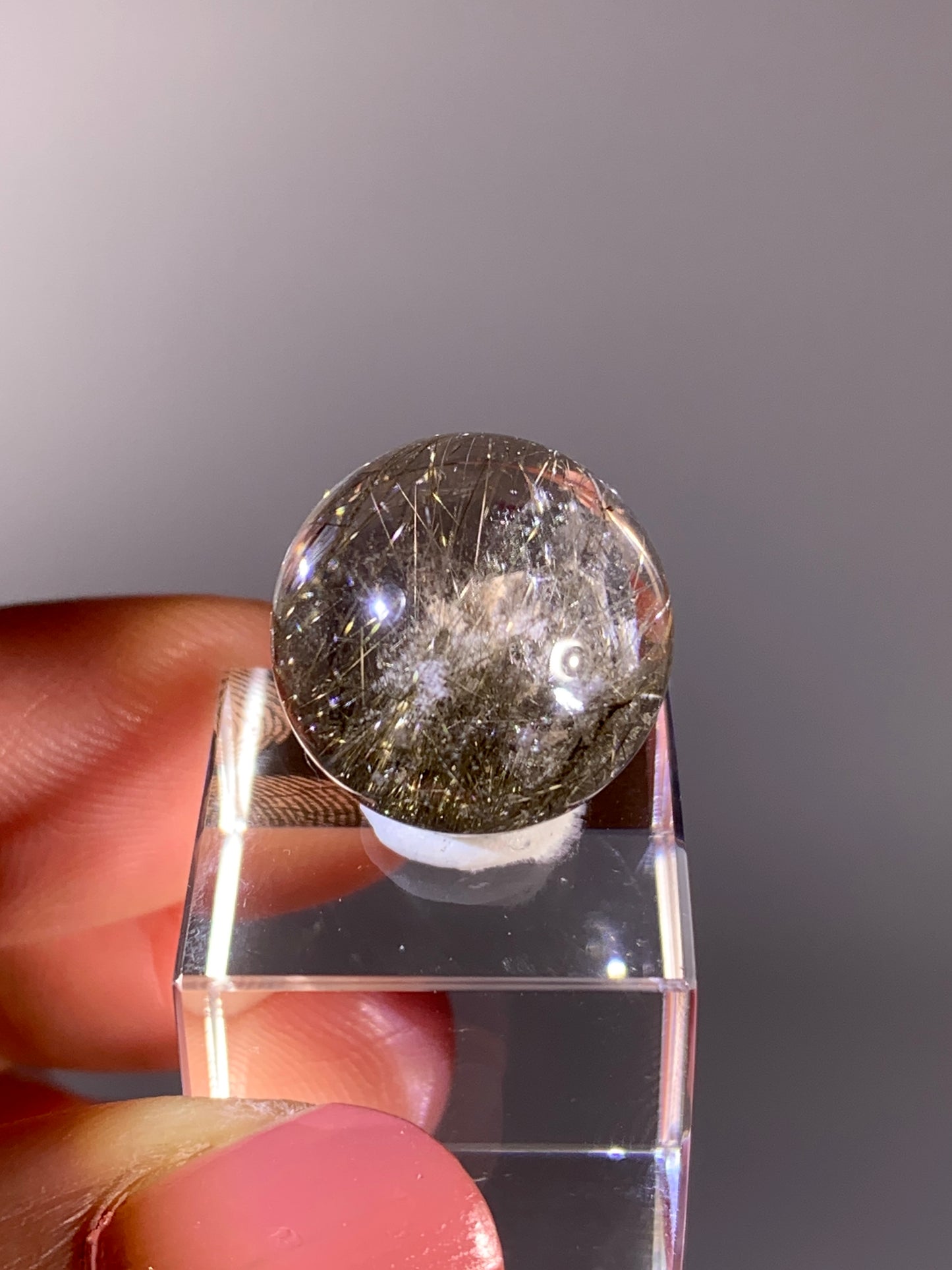 High-Quality Gold Rutile Quartz-in-Quartz Small Sphere | Brazil