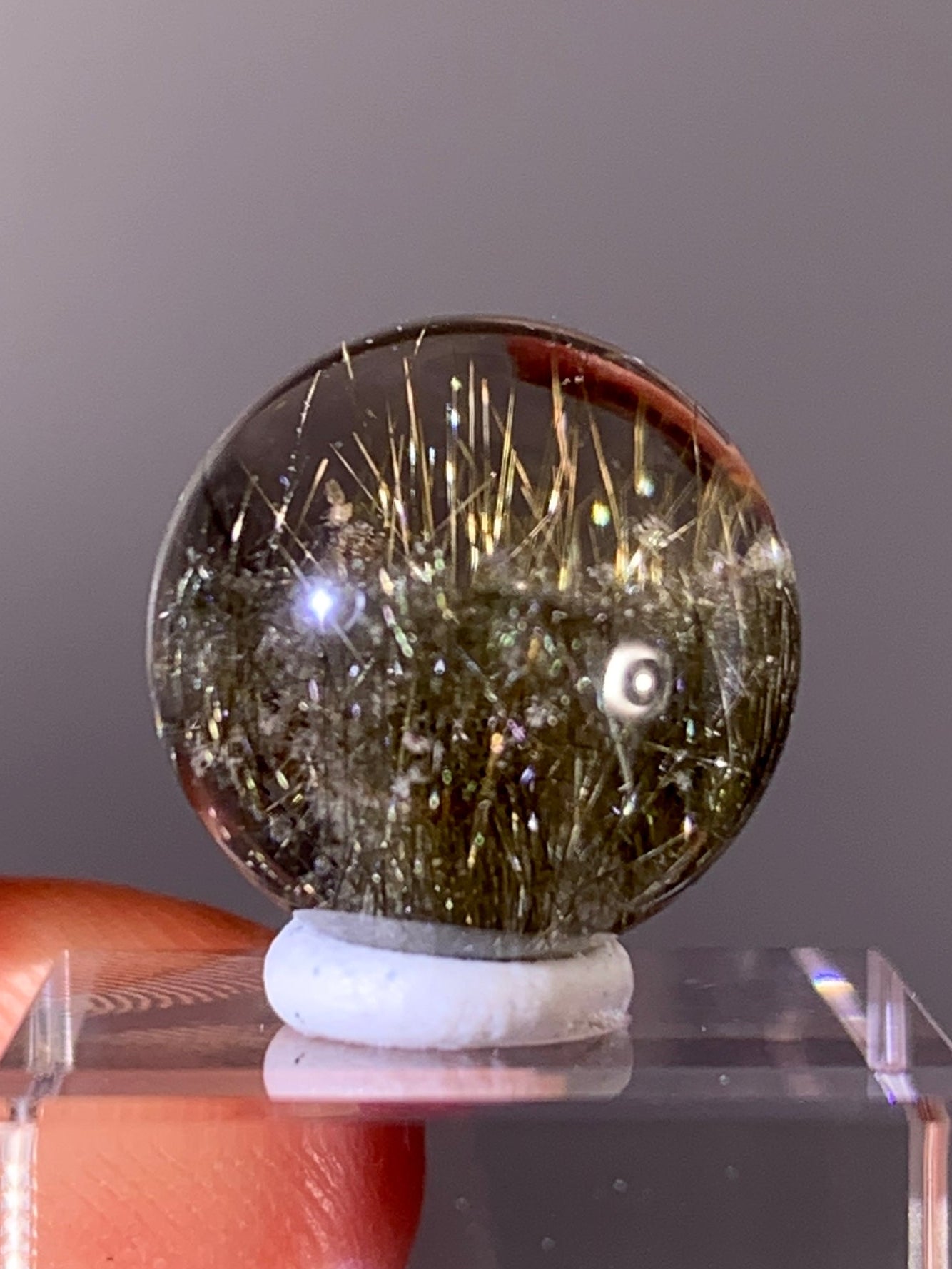 High-Quality Gold Rutile Quartz-in-Quartz Small Sphere | Brazil