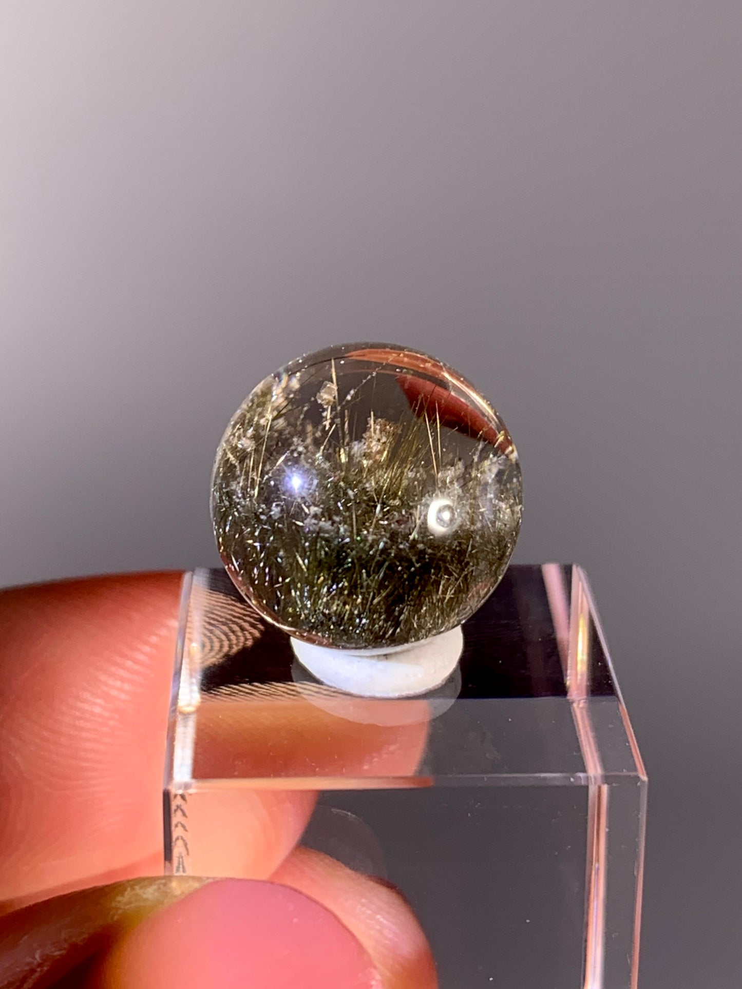 High-Quality Gold Rutile Quartz-in-Quartz Small Sphere | Brazil