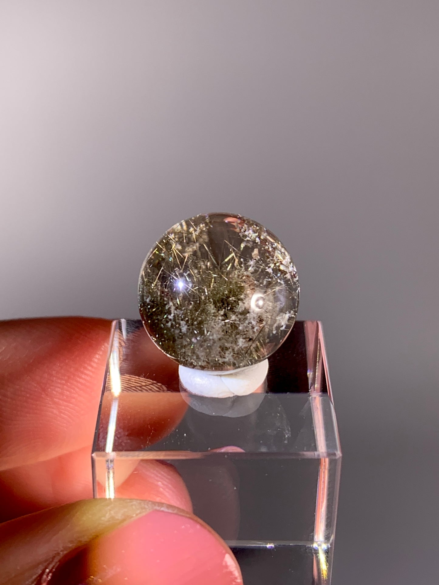 High-Quality Gold Rutile Quartz-in-Quartz Small Sphere | Brazil