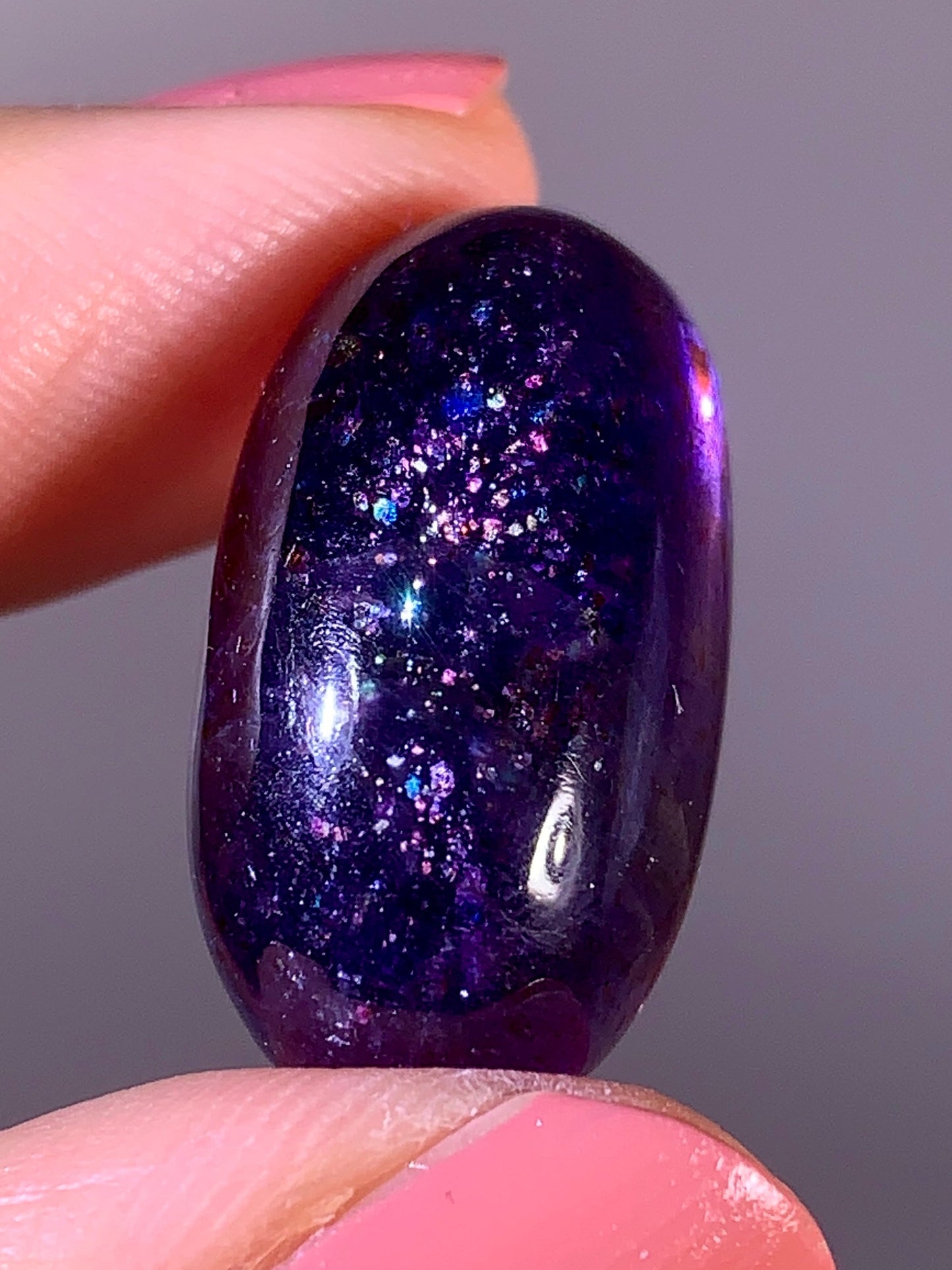 High-Grade Galaxy Iolite & Sunstone Bloodshot Cabochon from Tanzania