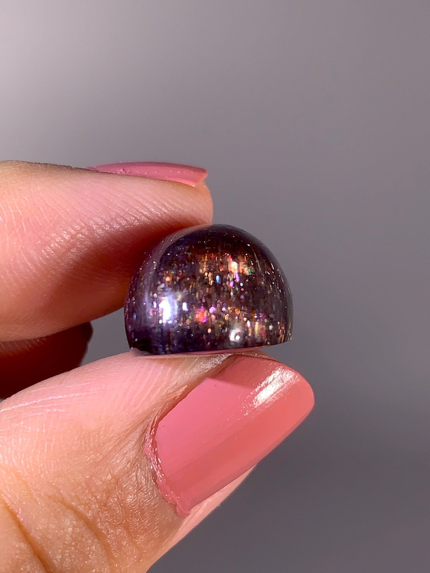 High-Grade Galaxy Iolite & Sunstone Bloodshot Cabochon from Tanzania