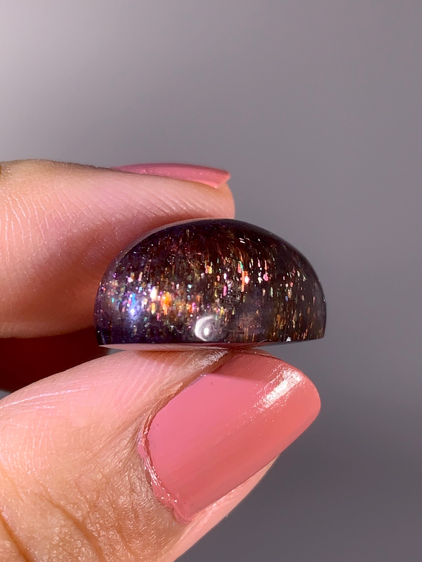 High-Grade Galaxy Iolite & Sunstone Bloodshot Cabochon from Tanzania