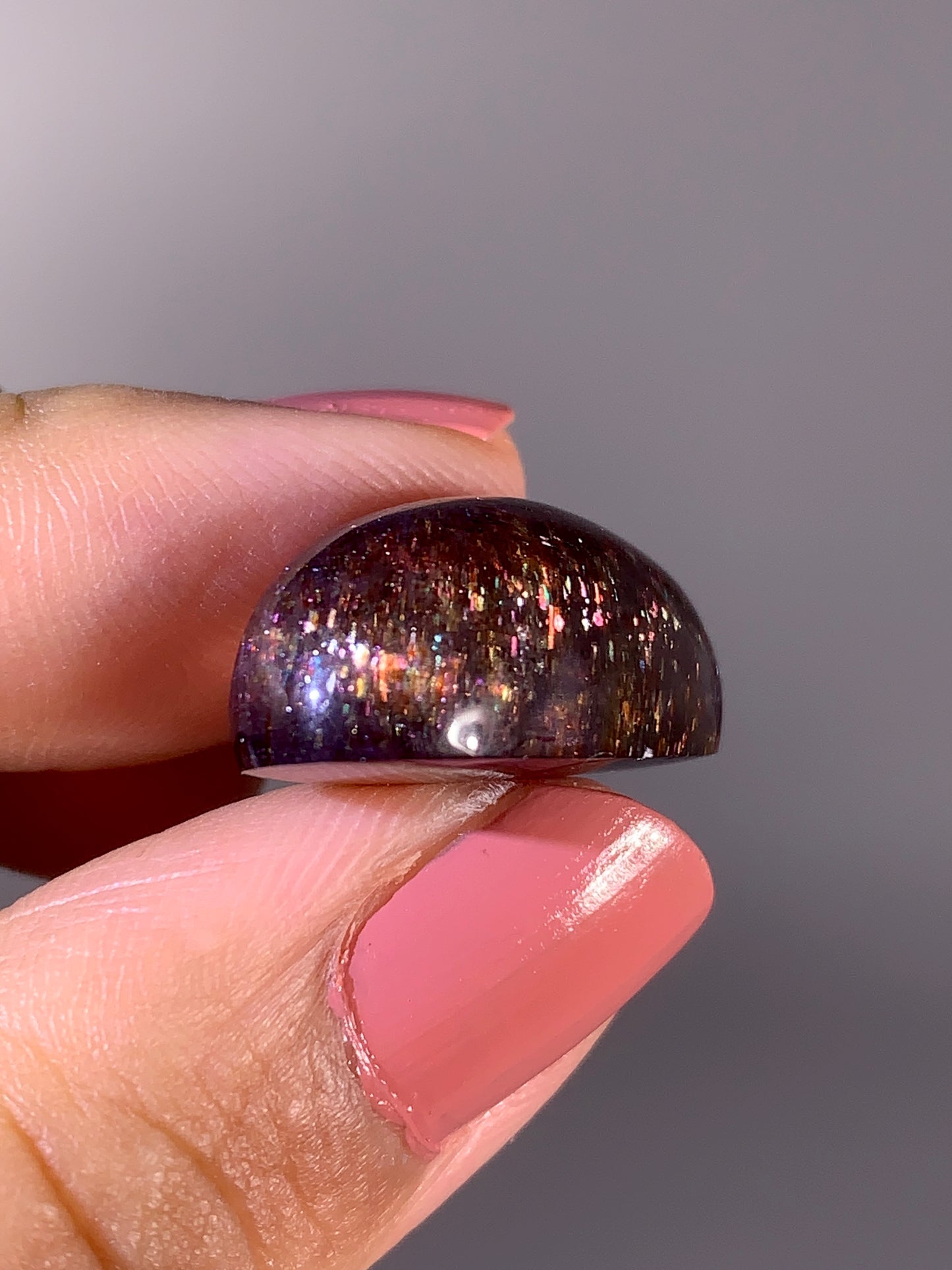 High-Grade Galaxy Iolite & Sunstone Bloodshot Cabochon from Tanzania