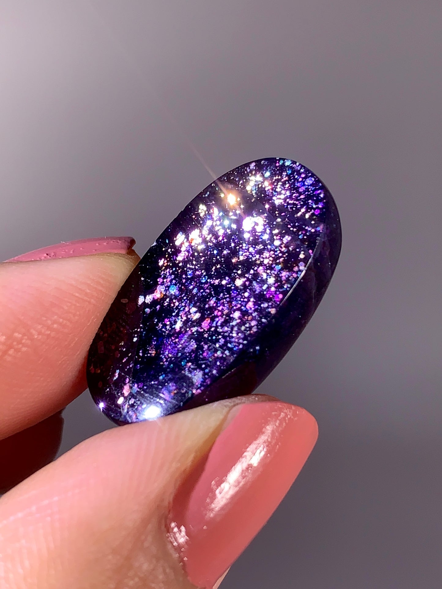 High-Grade Galaxy Iolite & Sunstone Bloodshot Cabochon from Tanzania