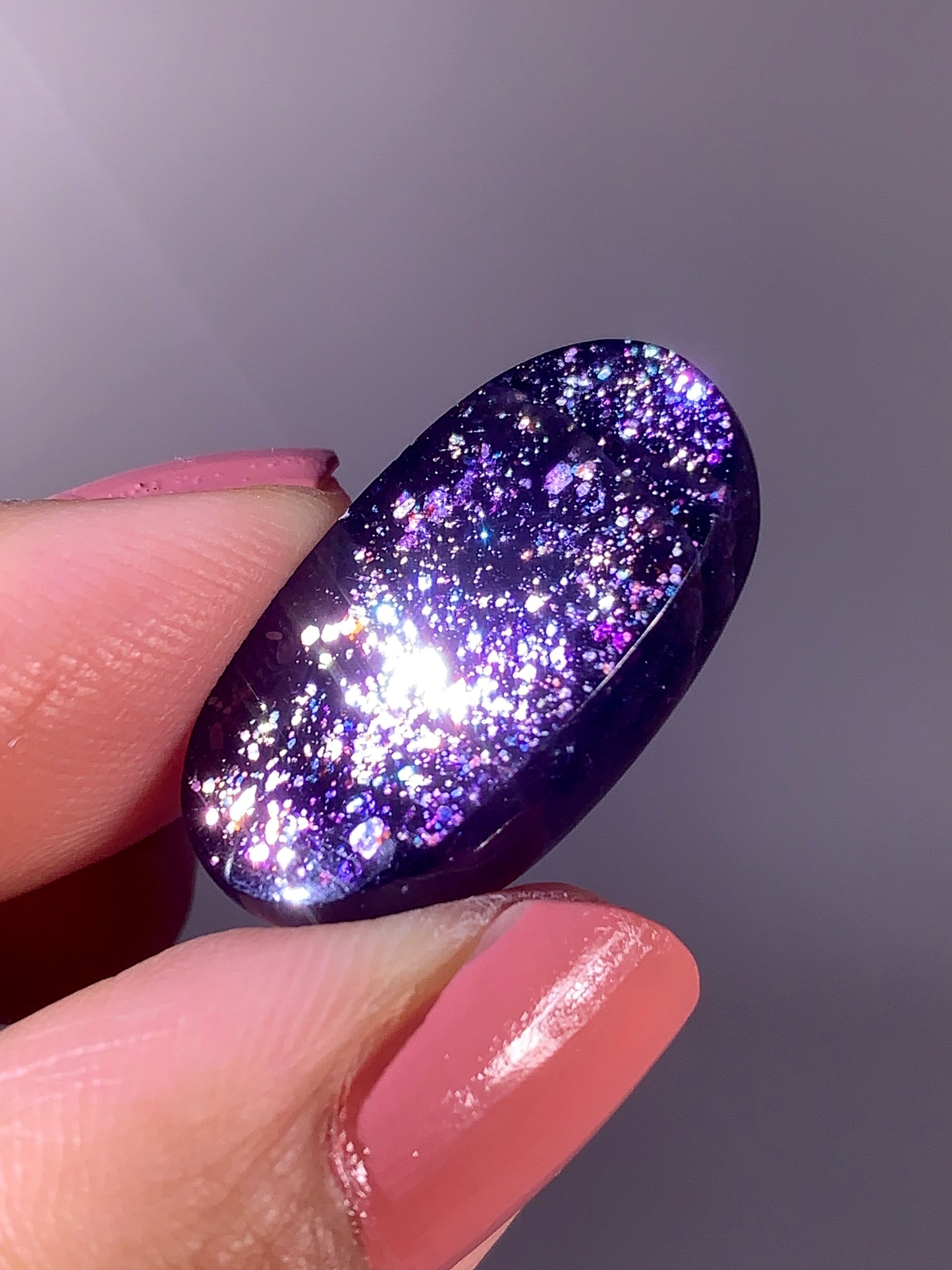 High-Grade Galaxy Iolite & Sunstone Bloodshot Cabochon from Tanzania