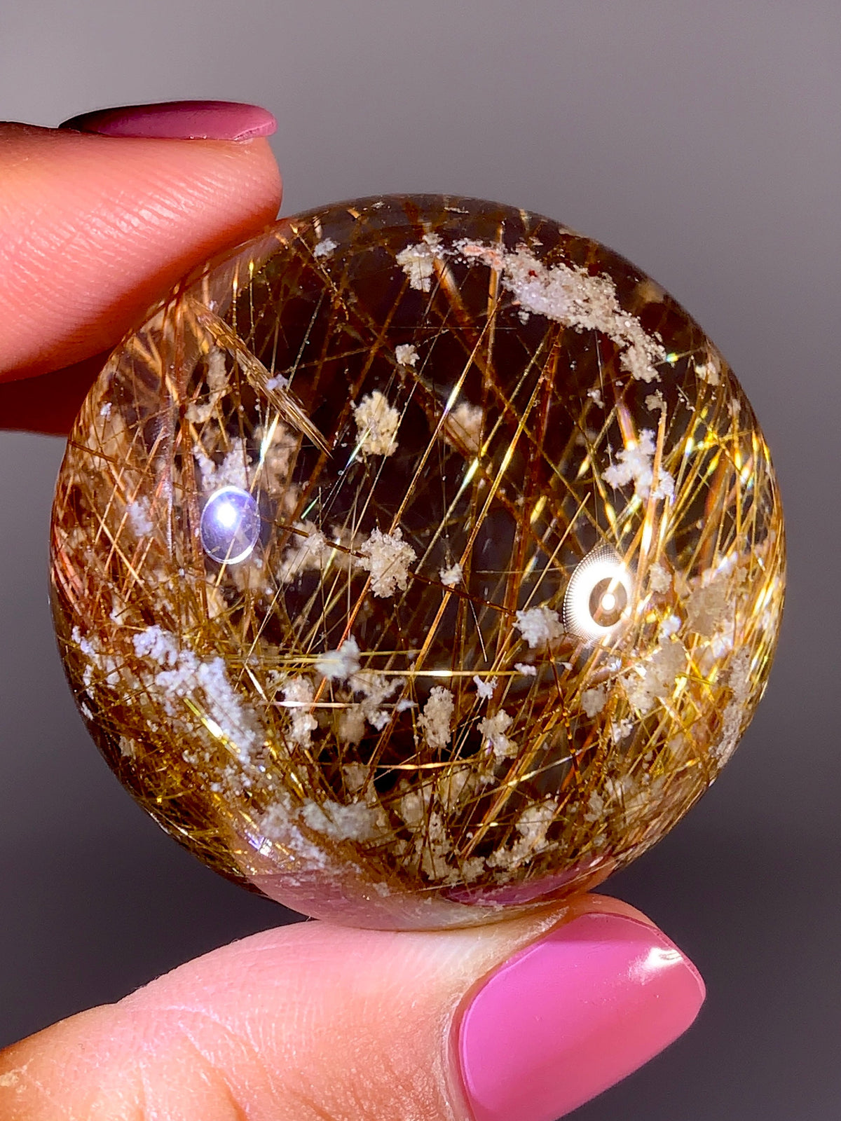 Collector's Grade Super Shiny Gold Rutile Quartz with Snow Garden Inclusions | Brazil